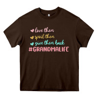 Chocolate Brown grandma life Heavy Core Tee - MaliasSmallBusiness