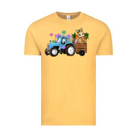 Vintage Mustard easter tracktor bunny carrot flowers  egg Vintage Tee - RanaPortraitStore