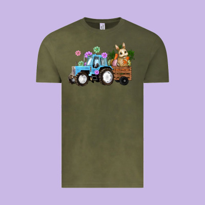 Easter Tracktor Bunny Carrot Flowers  Egg Vintage Tee Designed By Ranaportraitstore