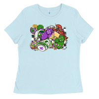 Baby Blue gamer mardi gras game controller Ladies Tee - MaliasSmallBusiness