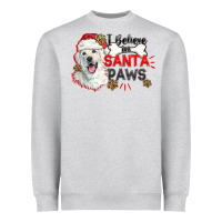 Heather Grey i believe in santa paws Heavyweight Sweatshirt - CowGirlArtShop