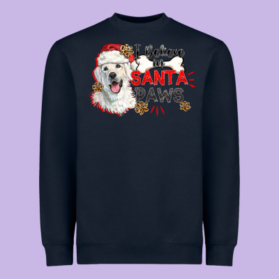 I Believe In Santa Paws Heavyweight Sweatshirt Designed By Cowgirlartshop