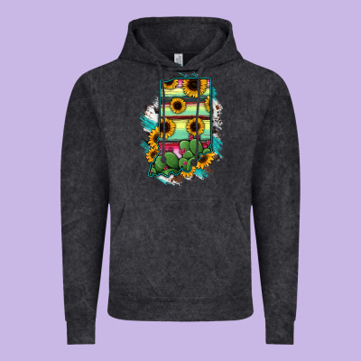 Indiana Map Sunflower Cactus Serape Vintage Hoodie Designed By Ranaportraitstore