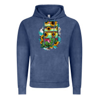 Vintage Denim Indiana Map Sunflower Cactus Serape Vintage Hoodie - RanaPortraitStore