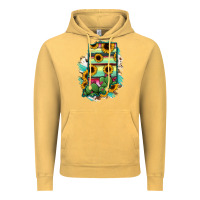 Vintage Mustard Indiana Map Sunflower Cactus Serape Vintage Hoodie - RanaPortraitStore