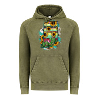Vintage Olive Indiana Map Sunflower Cactus Serape Vintage Hoodie - RanaPortraitStore