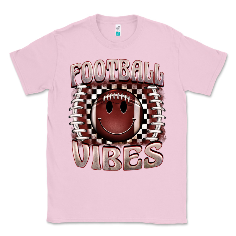 Football Vibes Smiley Face Classic Tee by BarkalooDesign | Teevron