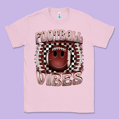 Football Vibes Smiley Face Classic Tee Designed By Barkaloodesign