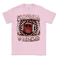 Bubblegum Pink football vibes smiley face Classic Tee - BarkalooDesign