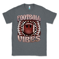 Charcoal Heather football vibes smiley face Classic Tee - BarkalooDesign