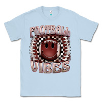 Dusty Blue football vibes smiley face Classic Tee - BarkalooDesign