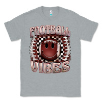 Heather Grey football vibes smiley face Classic Tee - BarkalooDesign