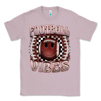 Lilac football vibes smiley face Classic Tee - BarkalooDesign