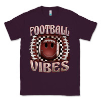 Plum football vibes smiley face Classic Tee - BarkalooDesign