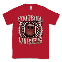 Red football vibes smiley face Classic Tee - BarkalooDesign