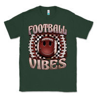 Sports Green football vibes smiley face Classic Tee - BarkalooDesign