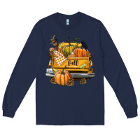 Navy Fall Truck Long Sleeve Tee - texasbilliewilder
