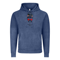 Vintage Denim Glitter American Flag Patterned American Mom Skull Vintage Hoodie - Bettercallsaul