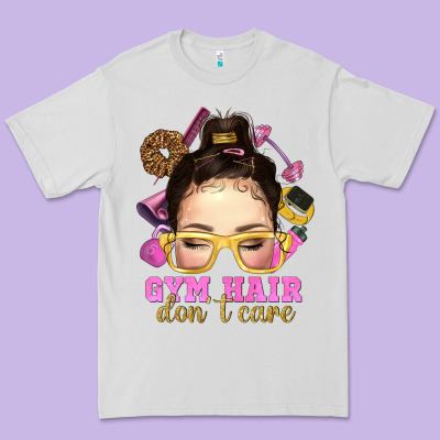 Messy Bun Gym Hair Dont Care Premium Tee Designed By Nancycooperartshop