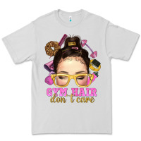 Dove Grey messy bun gym hair dont care Premium Tee - NancyCooperArtShop