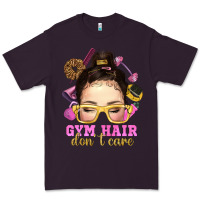 Plum messy bun gym hair dont care Premium Tee - NancyCooperArtShop