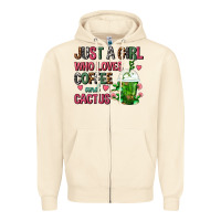 Sandshell Just A Girl Who Loves Coffee And Cactus Frappe Zipper Hoodie - FaDigitalArtStudio