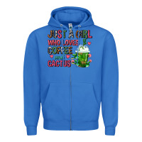 True Royal Just A Girl Who Loves Coffee And Cactus Frappe Zipper Hoodie - FaDigitalArtStudio