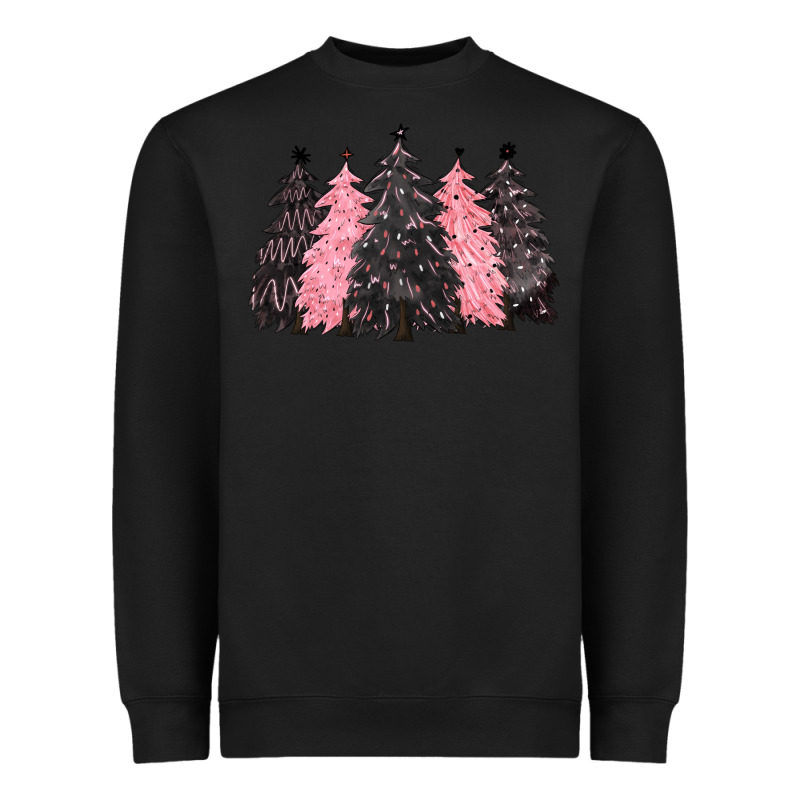 Pink Christmas Trees Heavyweight Sweatshirt by CowGirlArtShop | Teevron
