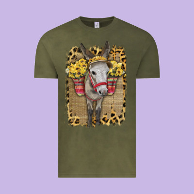 Donkey With Sunflowers Vintage Tee Designed By Bettercallsaul