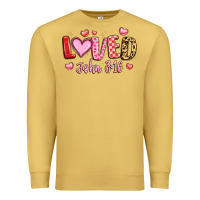Antique Gold loved john 3 16 Premium Sweatshirt - LillyAllenDesigns