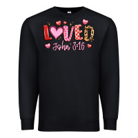 Black loved john 3 16 Premium Sweatshirt - LillyAllenDesigns