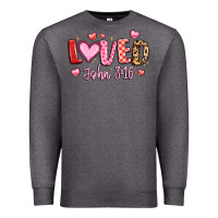 Charcoal Heather loved john 3 16 Premium Sweatshirt - LillyAllenDesigns