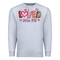 Heather Grey loved john 3 16 Premium Sweatshirt - LillyAllenDesigns