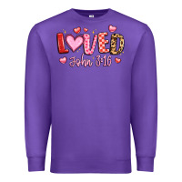 Purple loved john 3 16 Premium Sweatshirt - LillyAllenDesigns