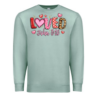 Seafoam loved john 3 16 Premium Sweatshirt - LillyAllenDesigns