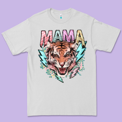 Mama Tiger Lightning Bolt Premium Tee Designed By Nancycooperartshop