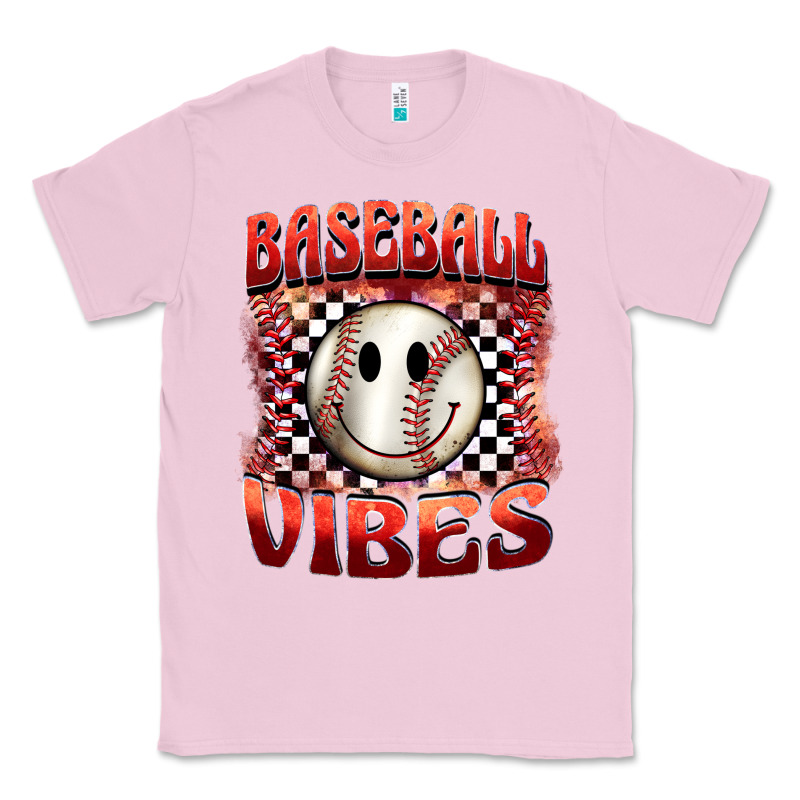 Baseball Vibes Smiley Face Classic Tee by BarkalooDesign | Teevron