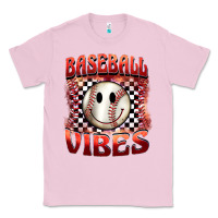 Bubblegum Pink baseball vibes smiley face Classic Tee - BarkalooDesign
