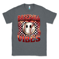 Charcoal Heather baseball vibes smiley face Classic Tee - BarkalooDesign