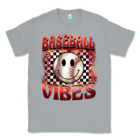 Heather Grey baseball vibes smiley face Classic Tee - BarkalooDesign