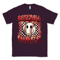Plum baseball vibes smiley face Classic Tee - BarkalooDesign