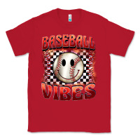 Red baseball vibes smiley face Classic Tee - BarkalooDesign