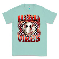 Seafoam baseball vibes smiley face Classic Tee - BarkalooDesign