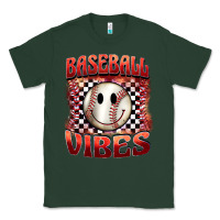 Sports Green baseball vibes smiley face Classic Tee - BarkalooDesign