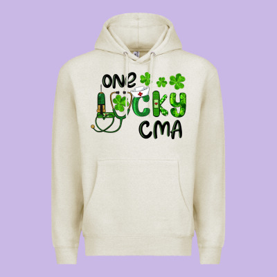 One Lucky Certified Medical Assistant Cma Premium Hoodie Designed By Ranaportraitstore