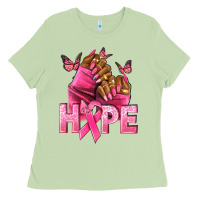 Matcha Hope Breast Cancer nails Ladies Tee - NancyCooperArtShop