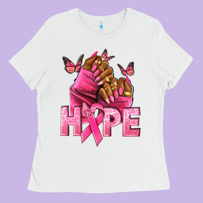 Hope Breast Cancer Nails Ladies Tee Designed By Nancycooperartshop