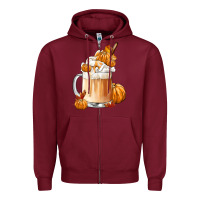 Burgundy Fall Coffee Zipper Hoodie - FaDigitalArtStudio