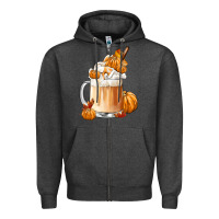 Charcoal Heather Fall Coffee Zipper Hoodie - FaDigitalArtStudio