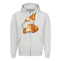 Dove Grey Fall Coffee Zipper Hoodie - FaDigitalArtStudio